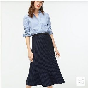 NWT J. Crew Metallic pleated sweater-skirt